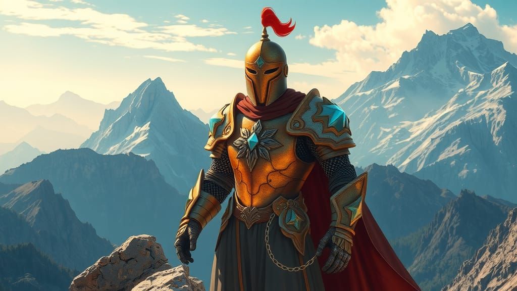 Heroic Knight in Crystalline Armor, Anime Style