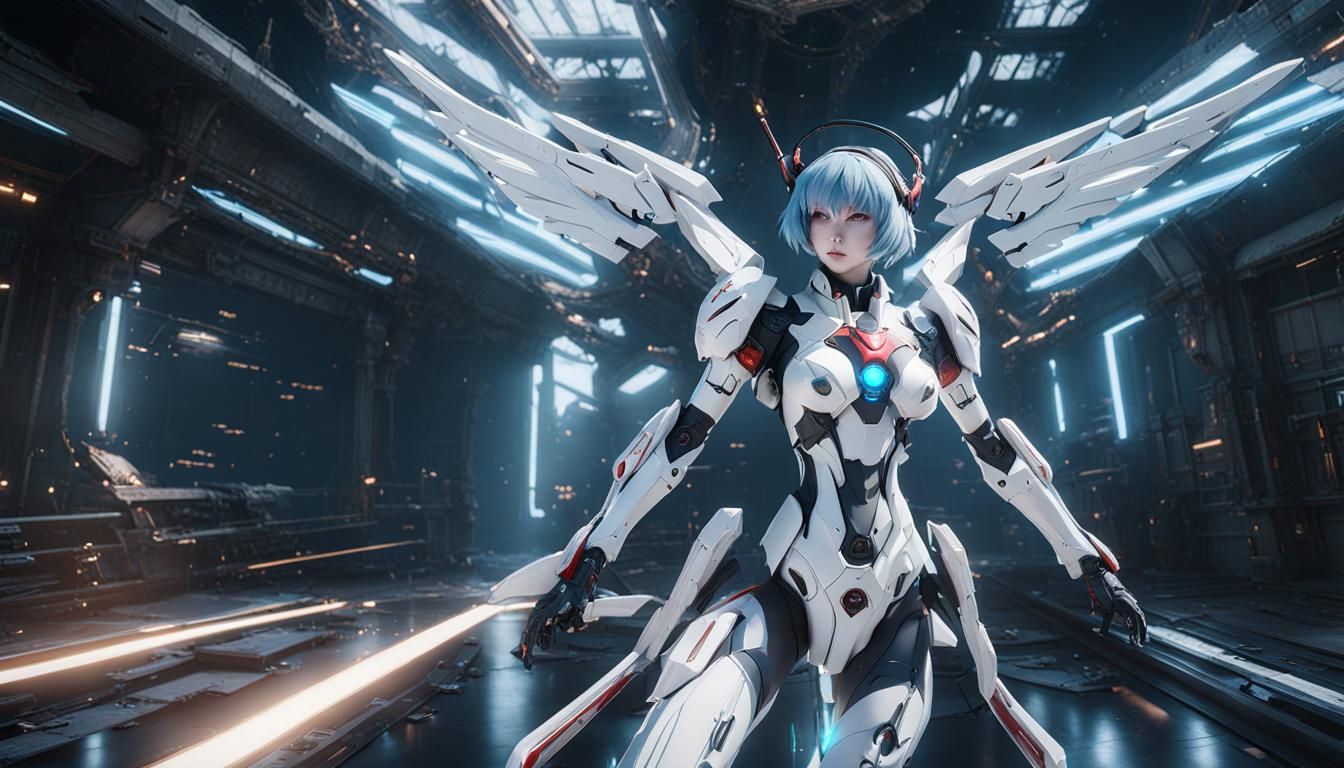 Ayanami Rei Angel in Space: 3D Game Cinematic
