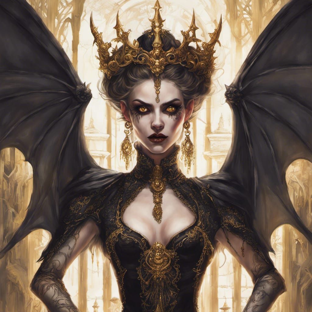 Vampire Queen Portrait in Gothic Art Style