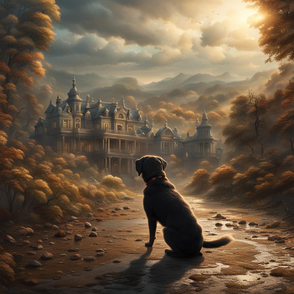 Dog and Friend: Epic Cinematic Digital Painting