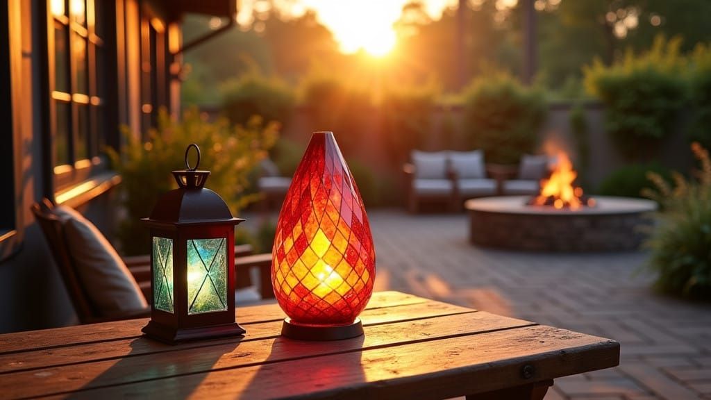 Surreal Crystal Lamp Radiates Color at Golden Hour