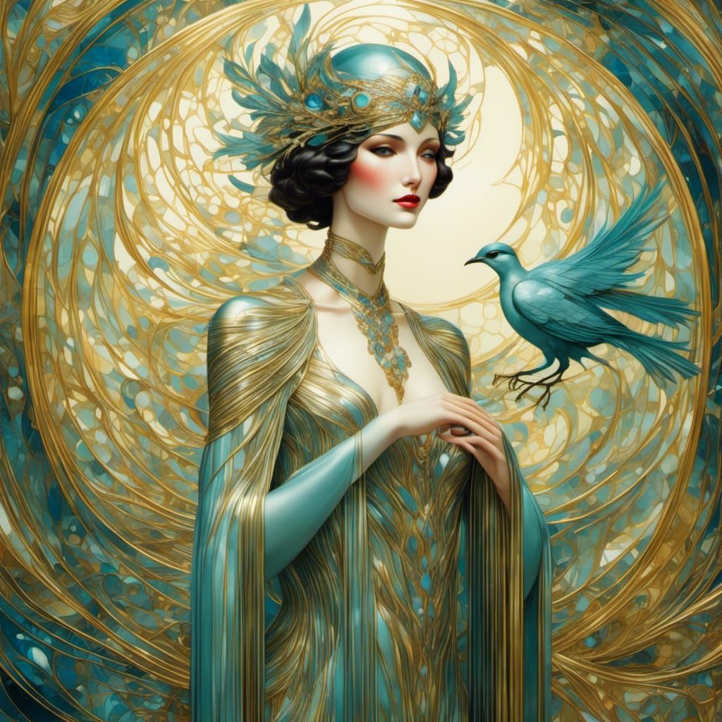 Aarakocra Druid in a Surreal Mindscape