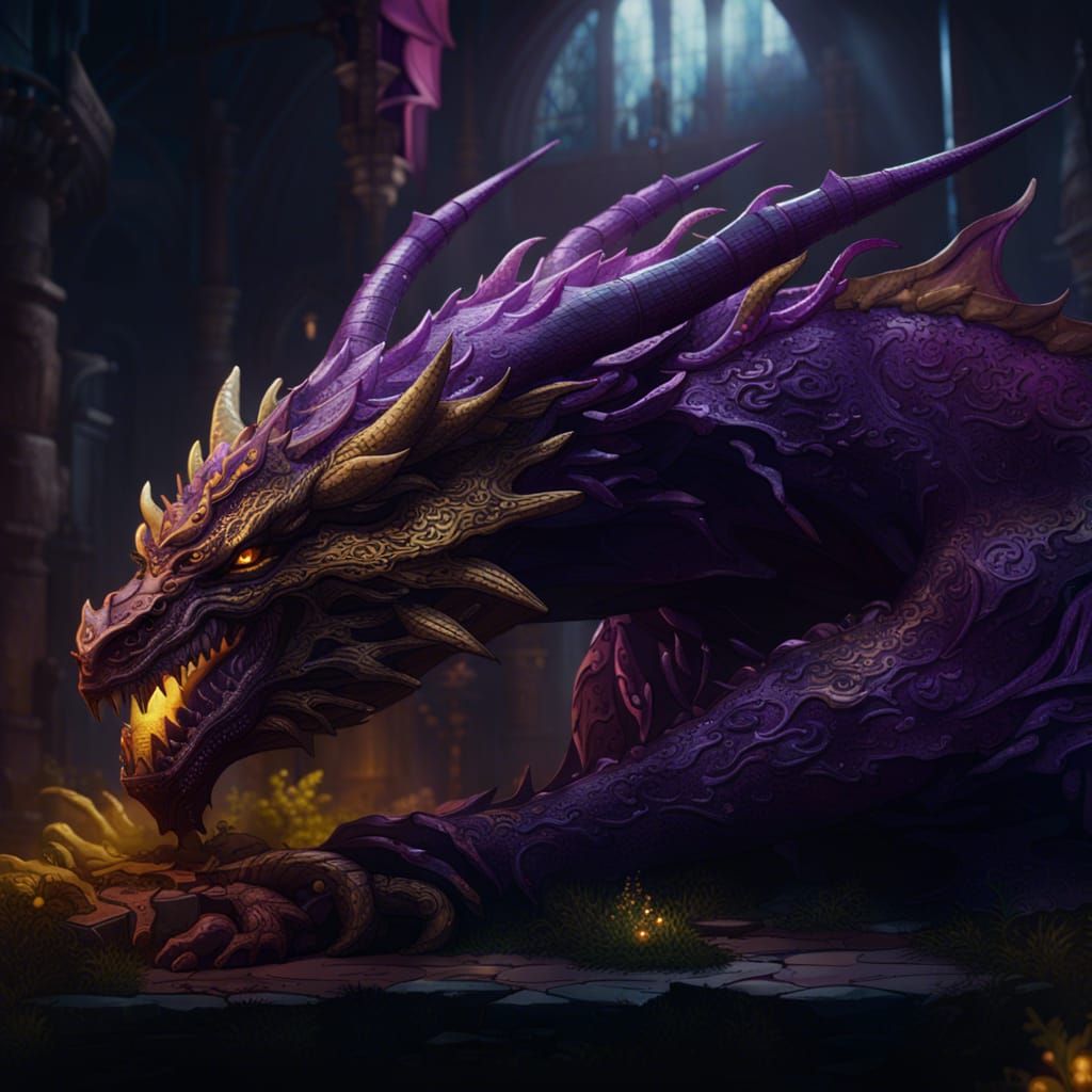 Dragon in Spider Web: Dark Fantasy Concept Art