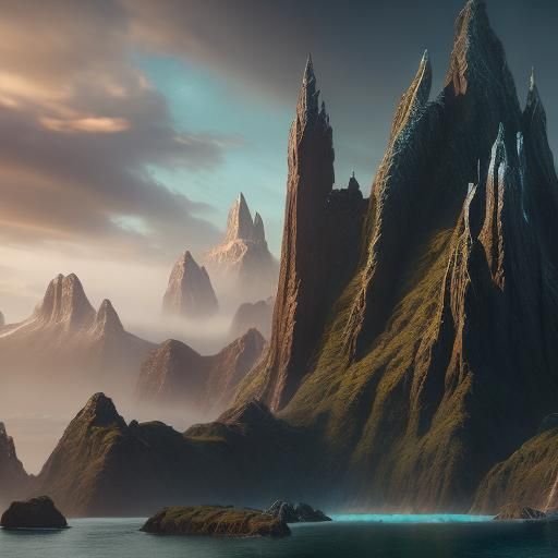 Detailed Matte Painting of Fantastical Asgard