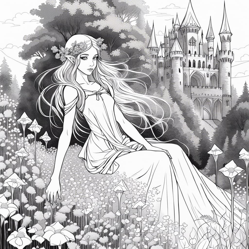 Enchanted Elf Maiden in Heavenly Castle