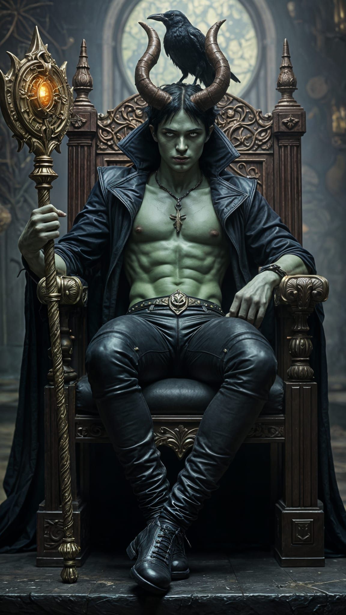 Dark Fantasy Maleficent Concept Art in Cyberpunk Style