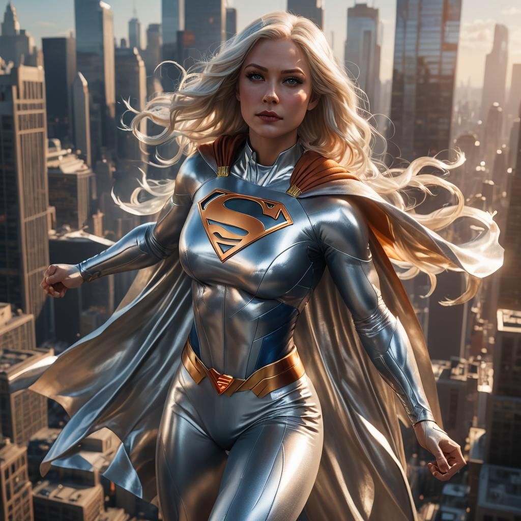 Supergirl Concept Art: Platinum Blonde Hero in Silver