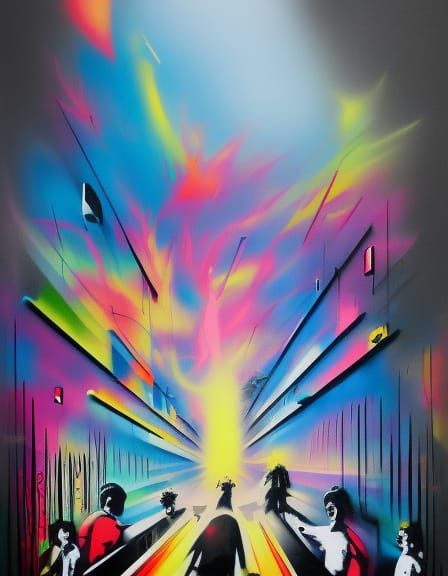 Heaven's Entrance: Banksy-Style Graffiti Art