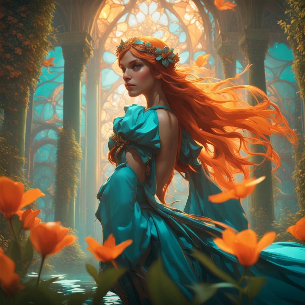 Thumbelina Concept Art in Art Nouveau Style