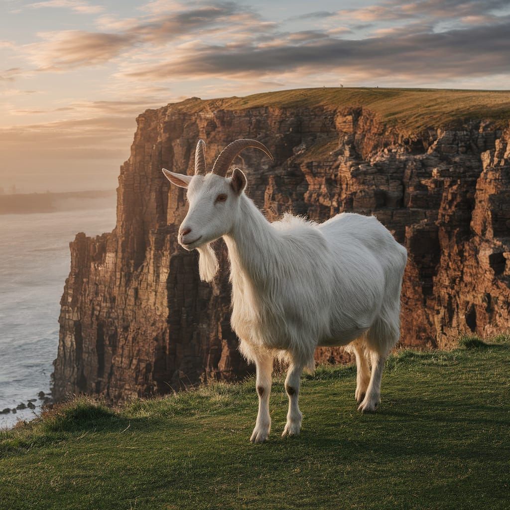 Bride on Cliffs AI Generated Image