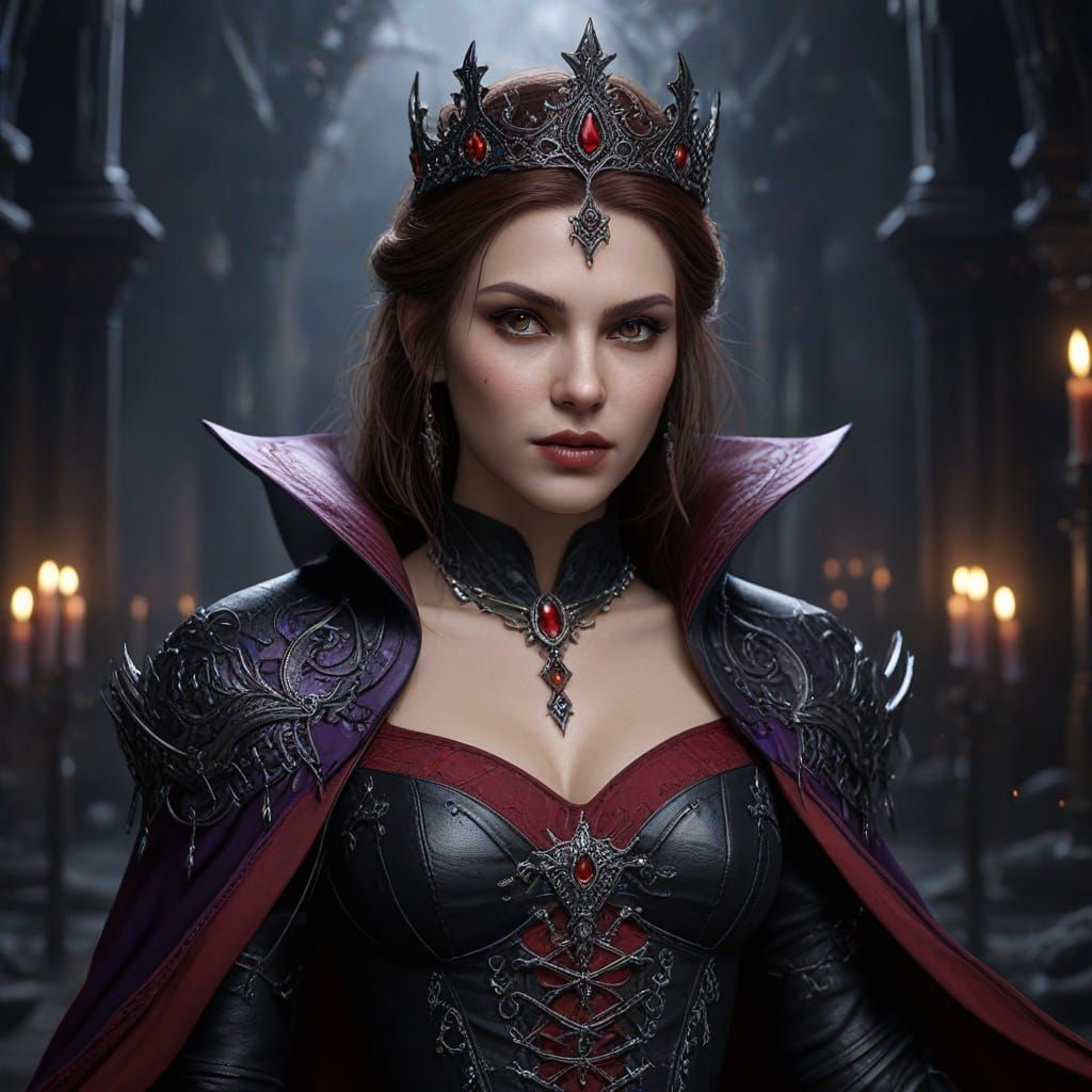 Majestic Vampire Queen in Rich, Deep Hues