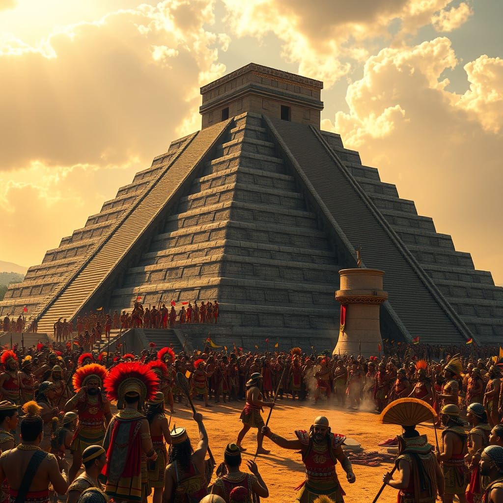 Vibrant Aztec Celebration at the Pyramid of the Sun