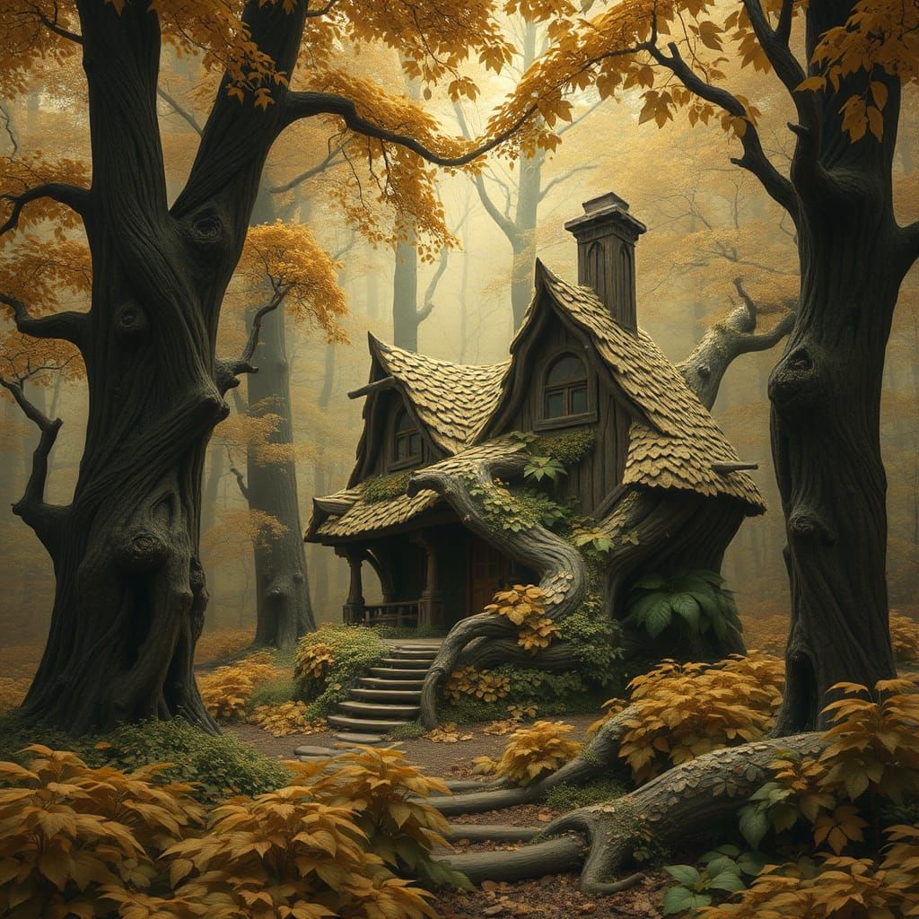 Camouflaged Forest House in Lush, Earthy Style