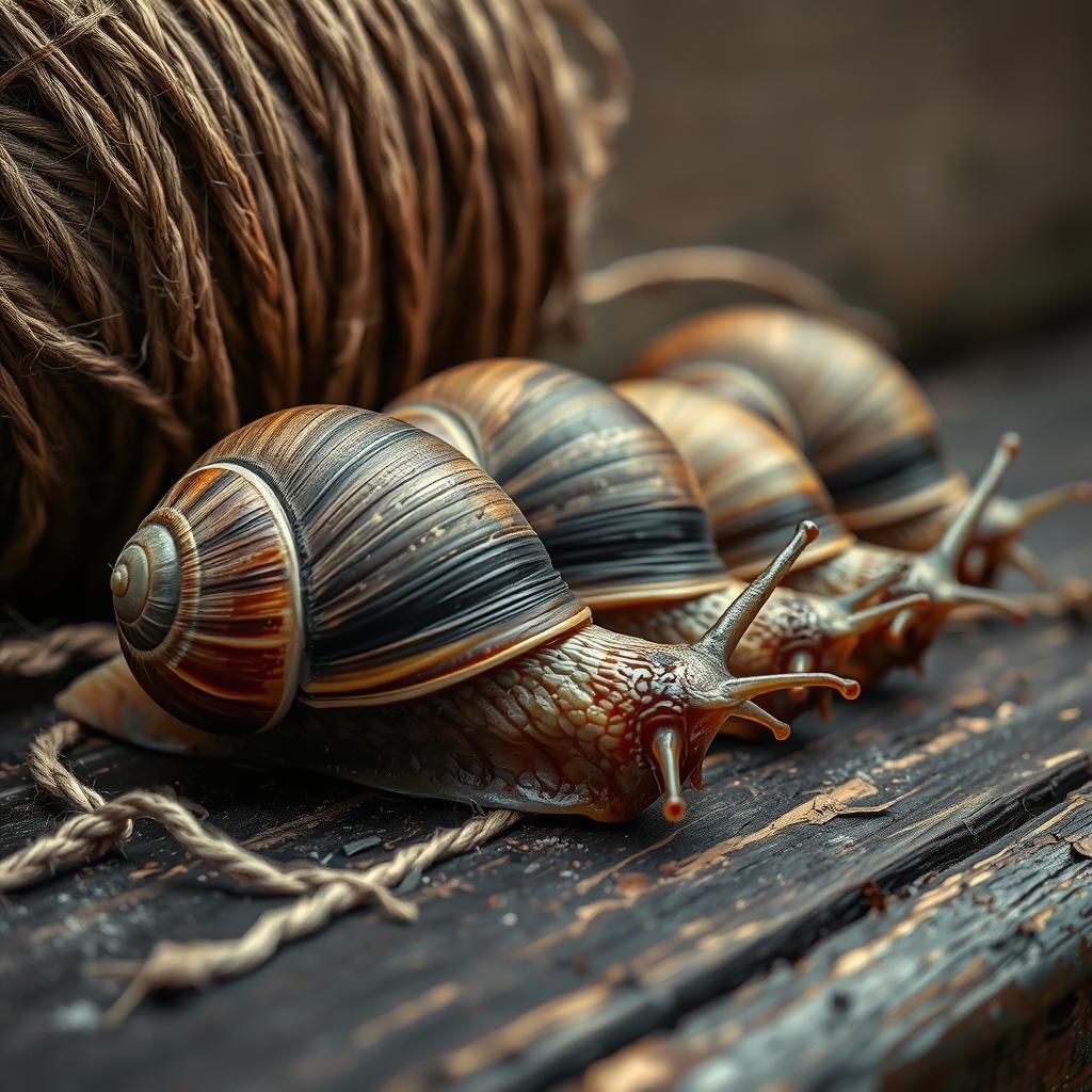 Macro Still Life: Giant Snails in Hyperrealistic Detail