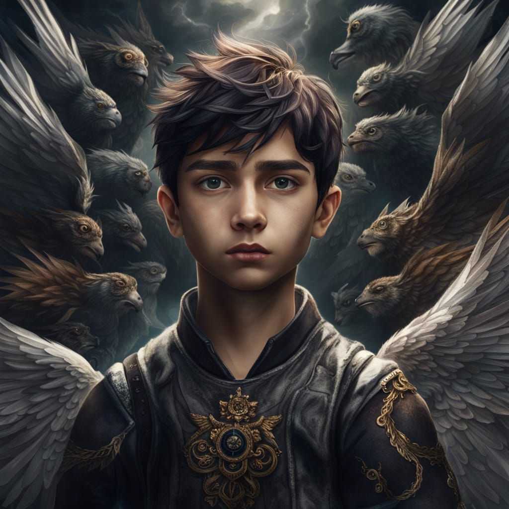 Cinematic Portrait: Boy with Angel Face and Demon Eyes