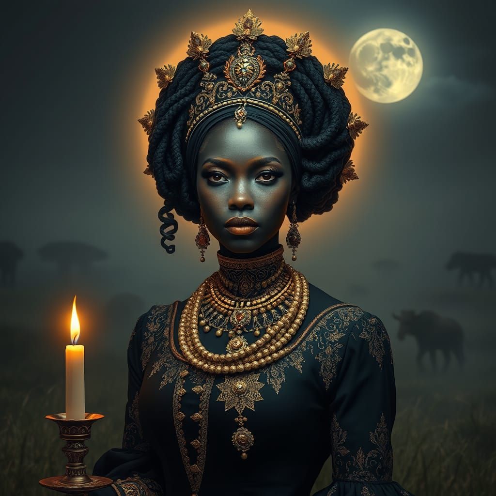 African Vampire Queen in Victorian Splendor