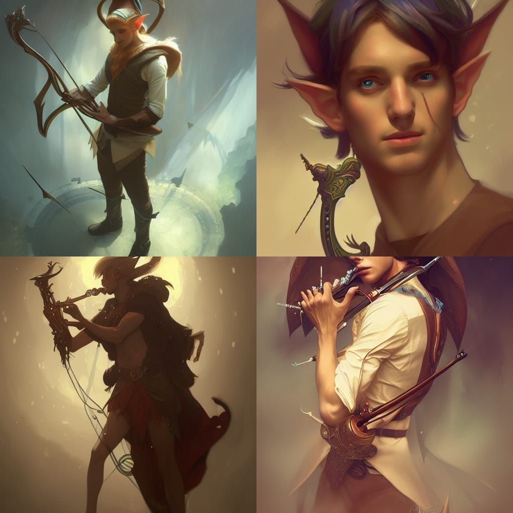 Elf Musician Portrait in Detailed Digital Art Style