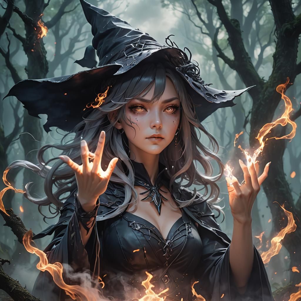 Surreal Anime Witch Fierce Lady