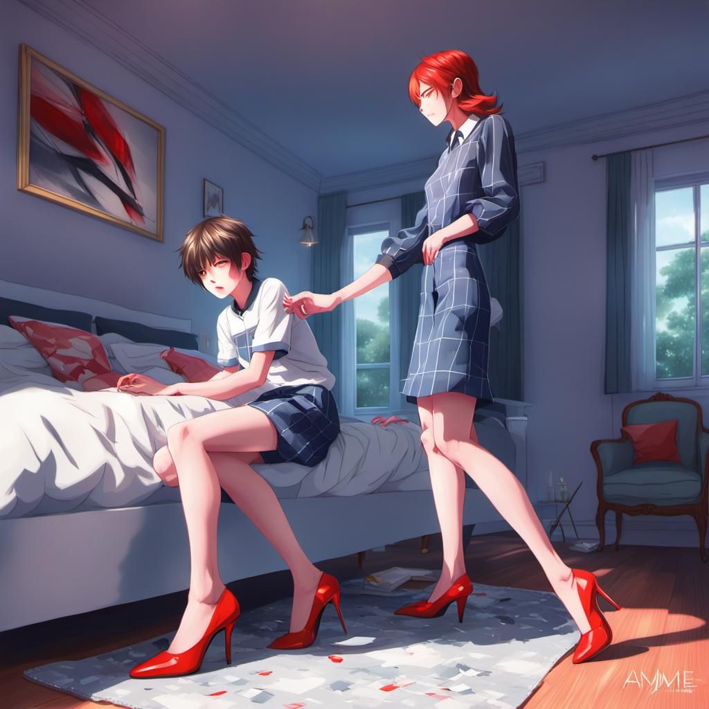 Anime Style: Mother Catches Son Crossdressing
