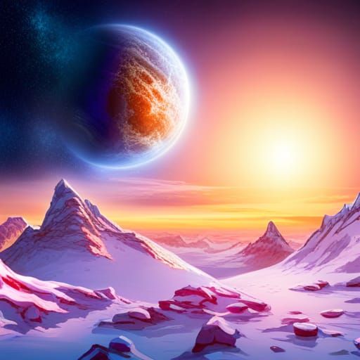 Astral Cosmic Planet Digital Rendering