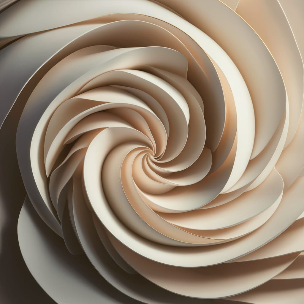 Elegant Ivory Abstract Swirls with Gold Accents