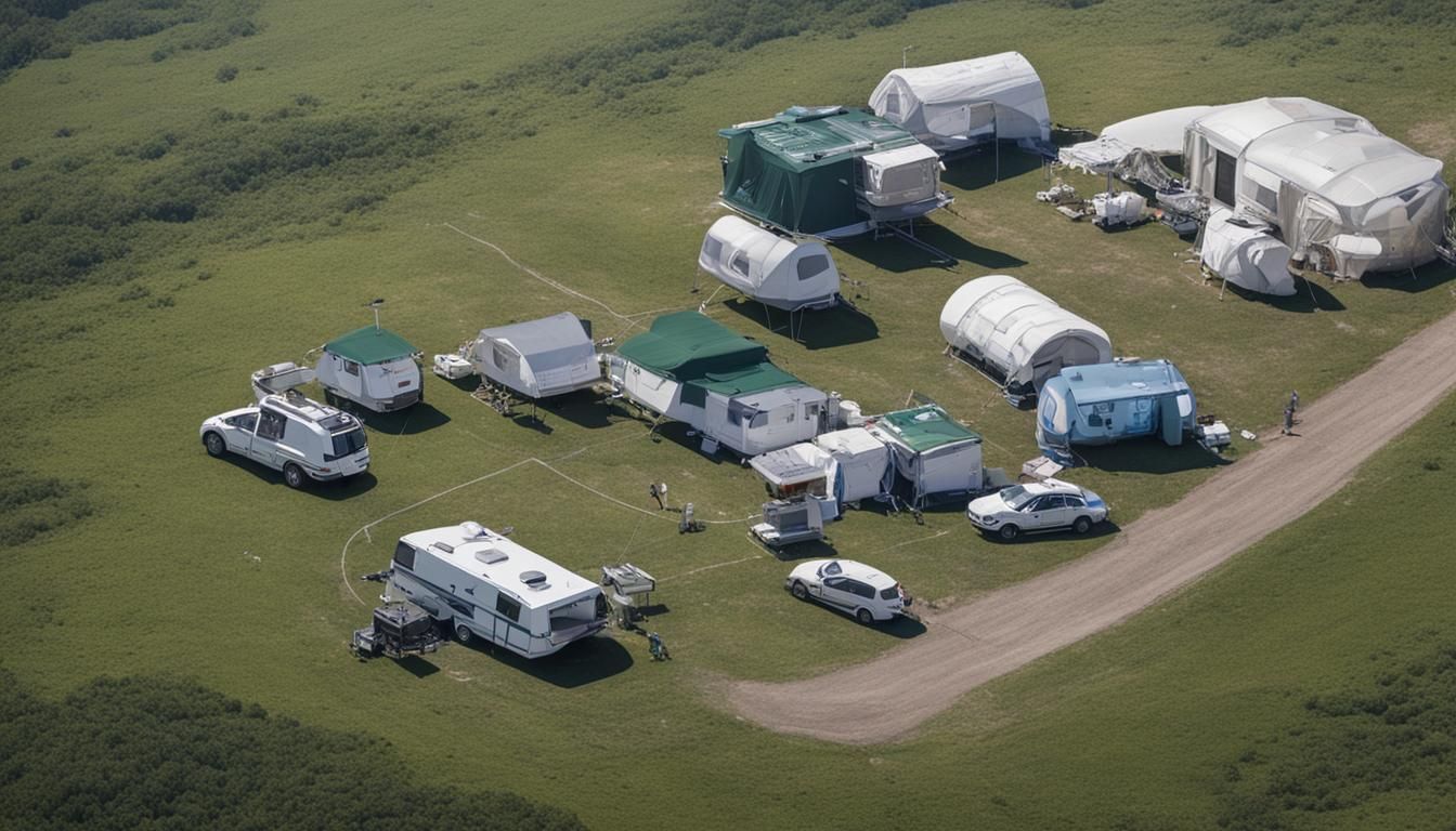 Intergalactic Space Station Campsite with Caravan