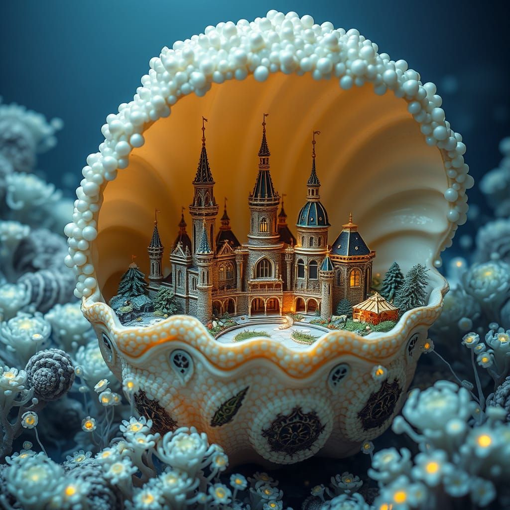 Miniature Kingdom Inside Bioluminescent Shell