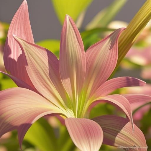 Lush Lily Flowers in Fantasy Garden Painting