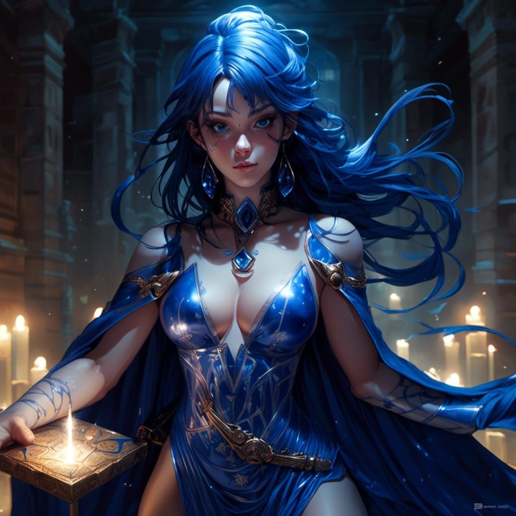 Lapis Lazuli Sorceress in Comic Book Style