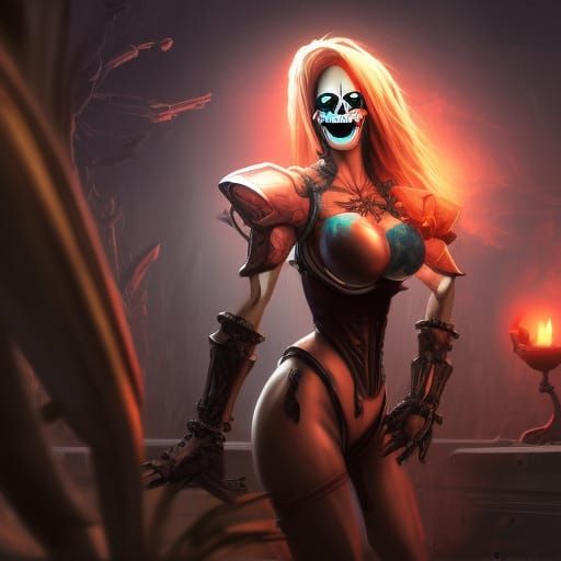 Fantasy Woman in Judgment Hall: Detailed Matte Painting