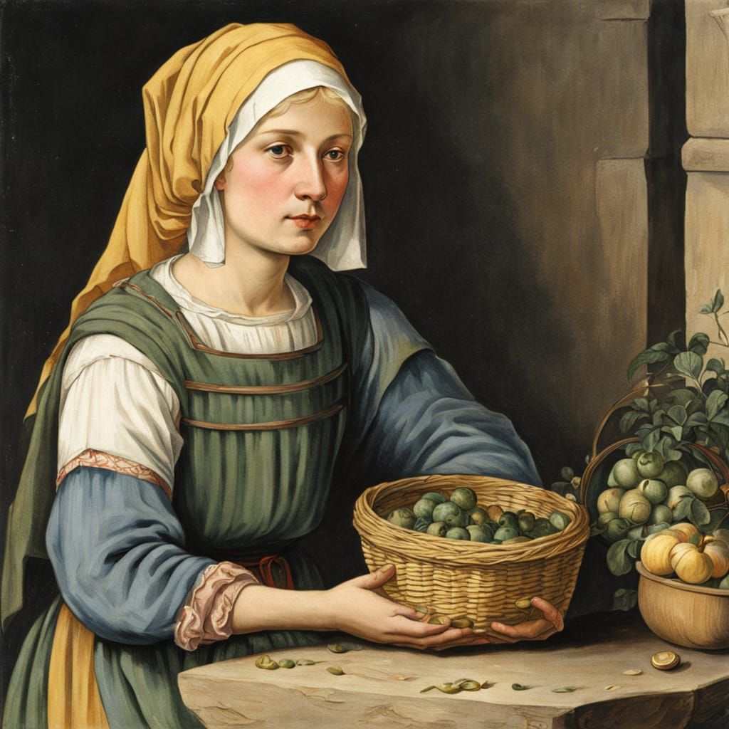 14th Century Peasant Woman with Blonde Hair