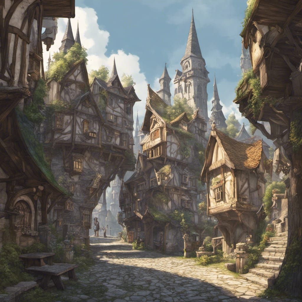 Enchanting Elven and Fairy Cityscape