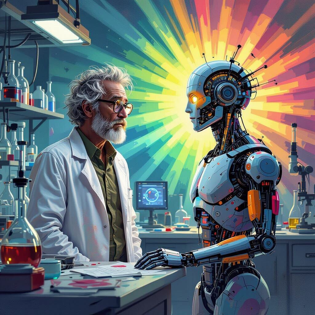 Scientist's First Encounter With Quantum Human-Robot Hybrid