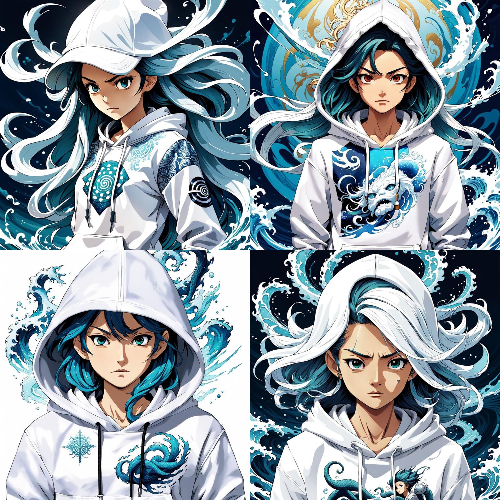 Anime Fusion: Powerful Female Entity with Trident