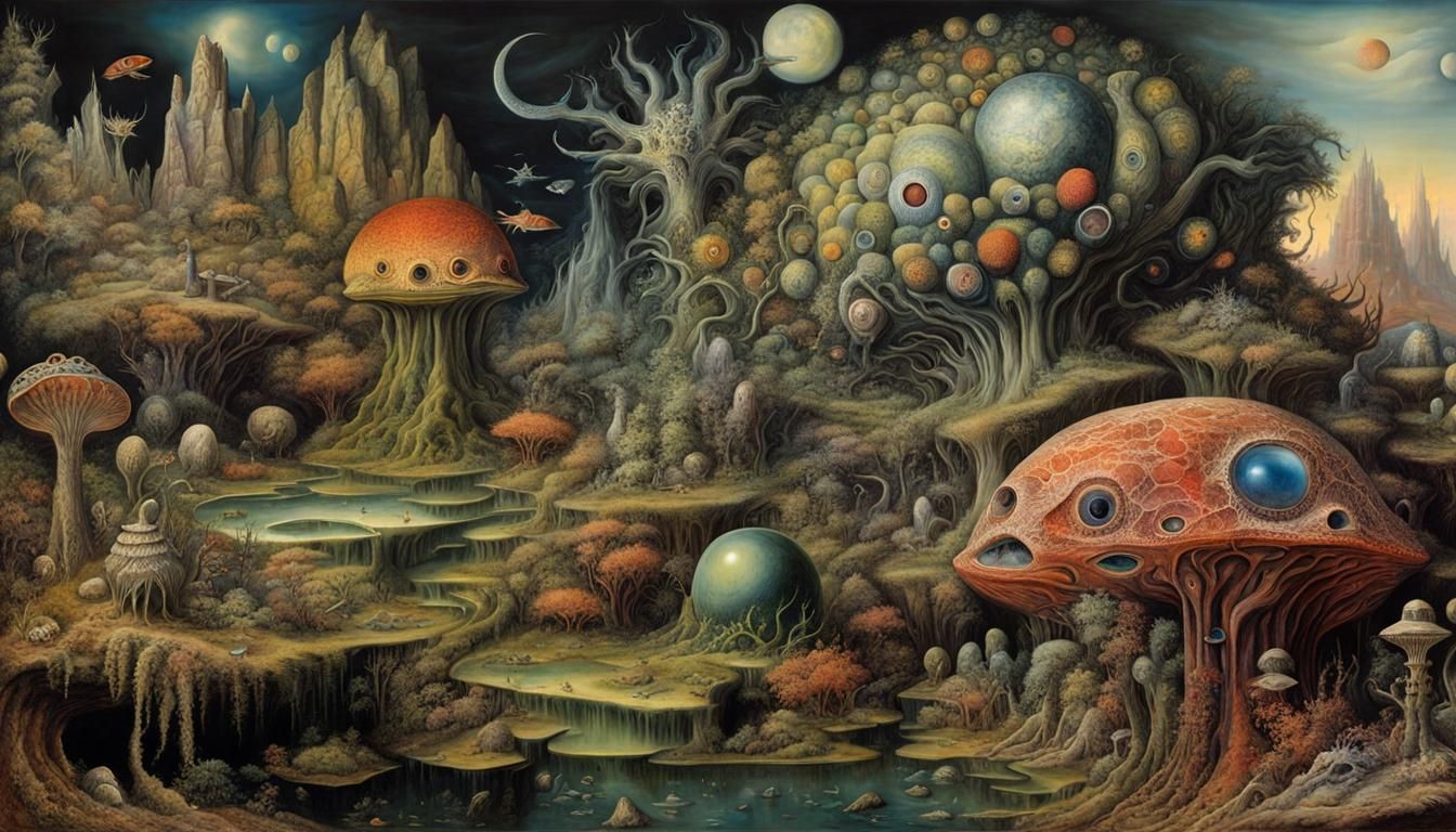 Surreal Chaos Landscape in Hyperrealistic Style