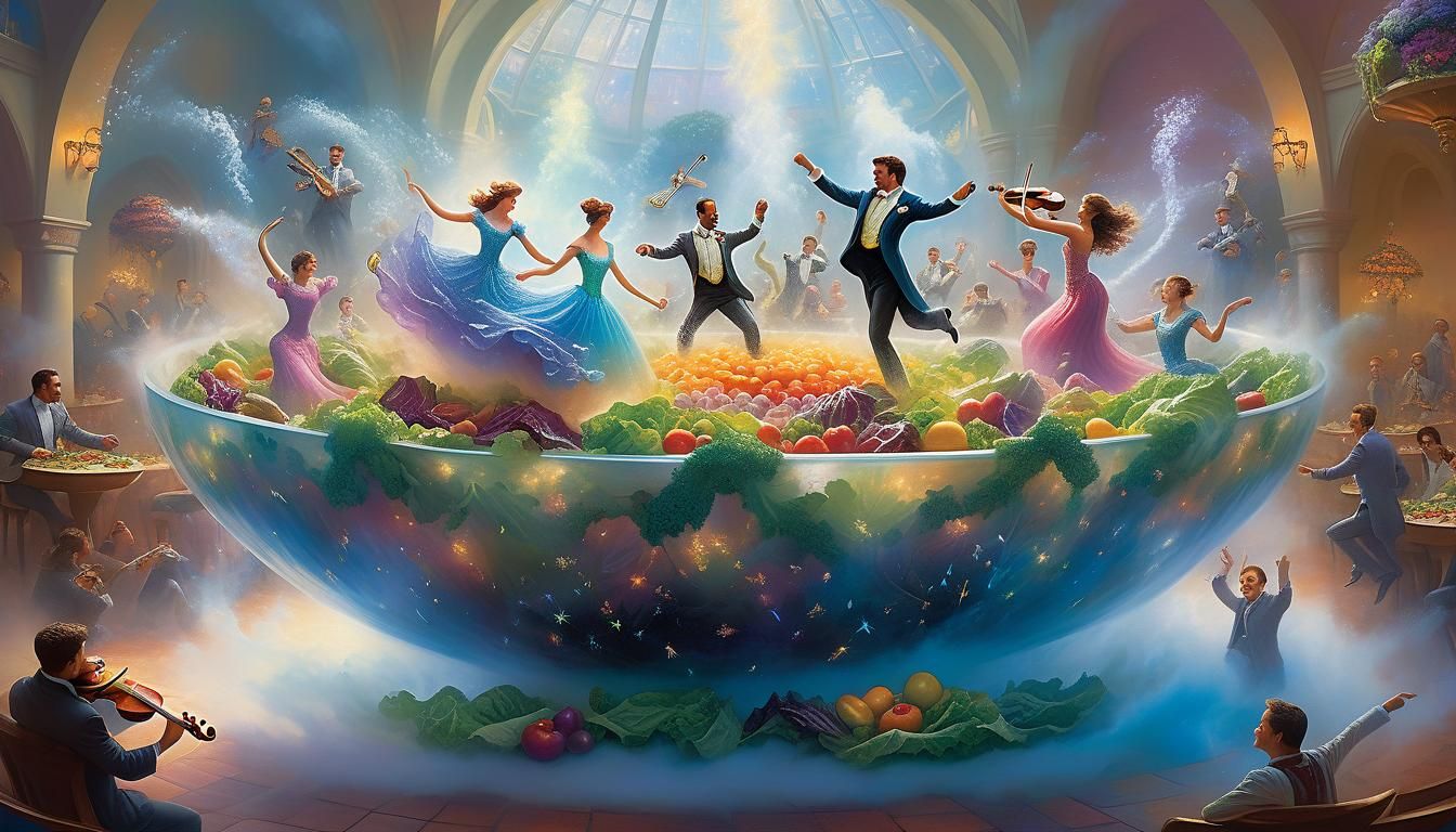 Musicians' Salad Bowl Dance: Ethereal Fantasy Art