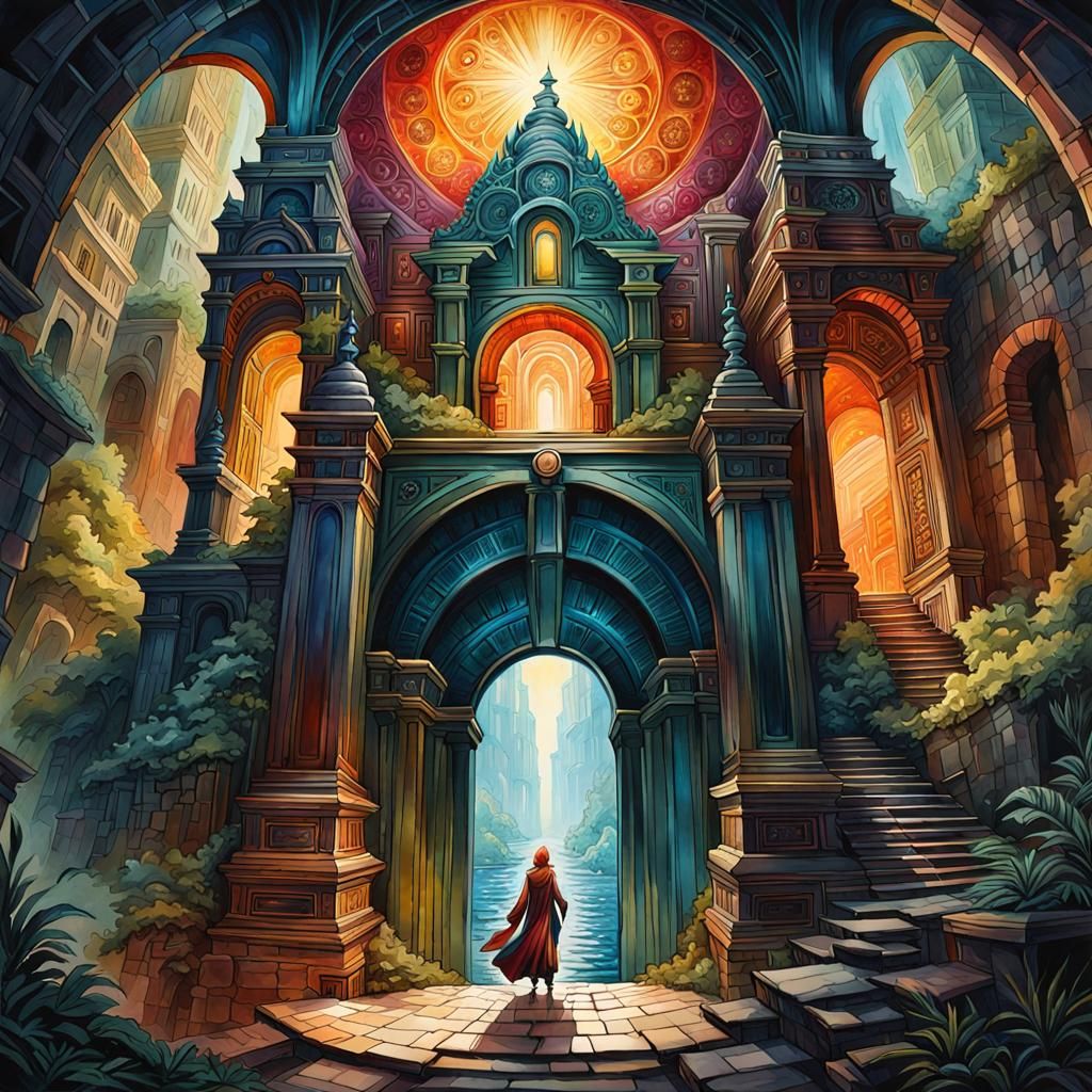 Watercolor Portal to Another Realm