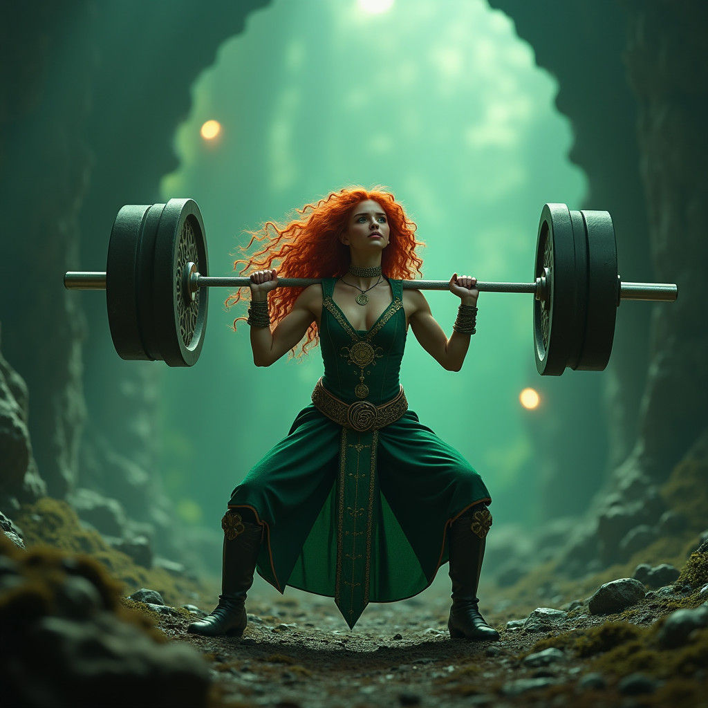 Princess Merida Powerlifts in Celtic Highlands