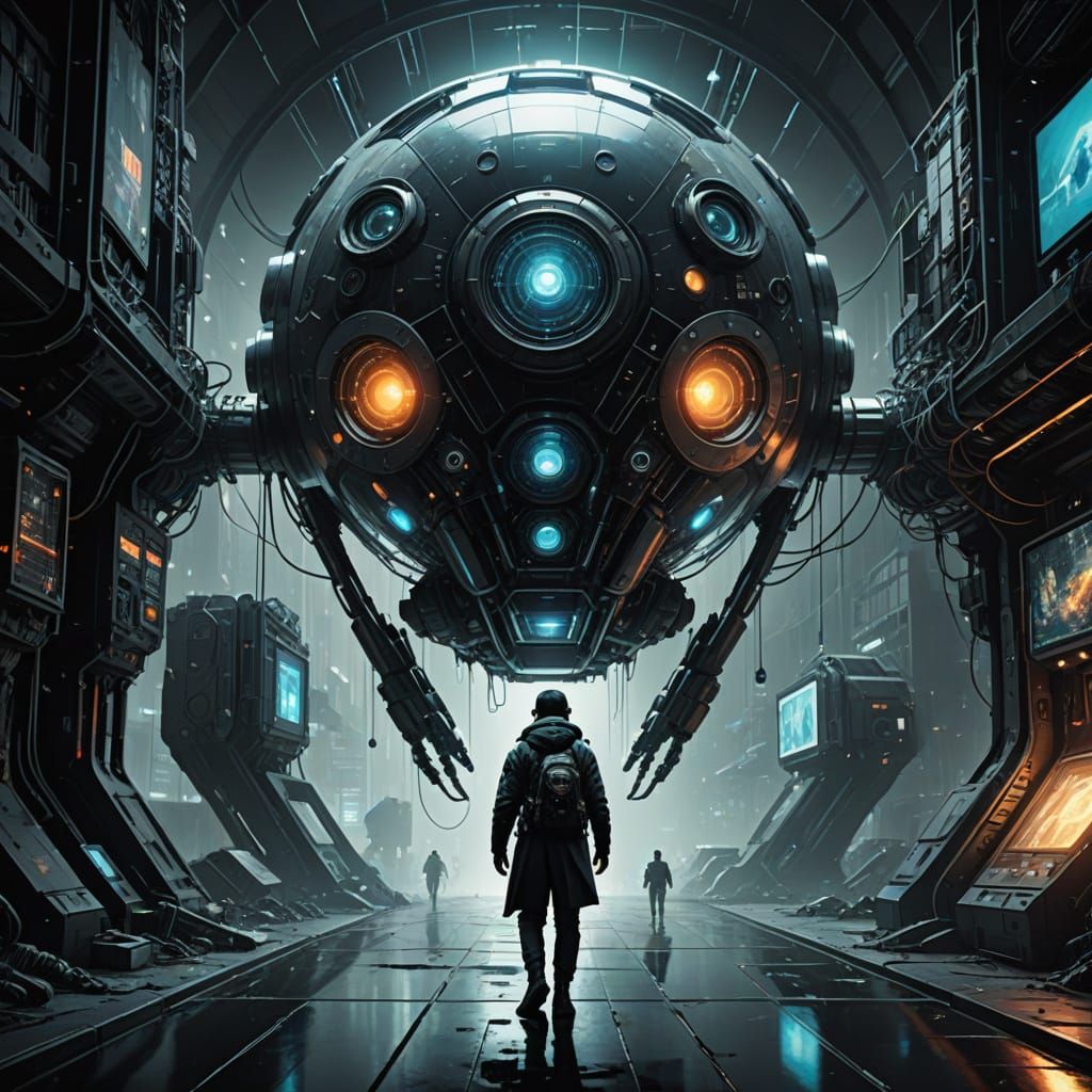 Futuristic Dystopian Scene in Ethereal Style