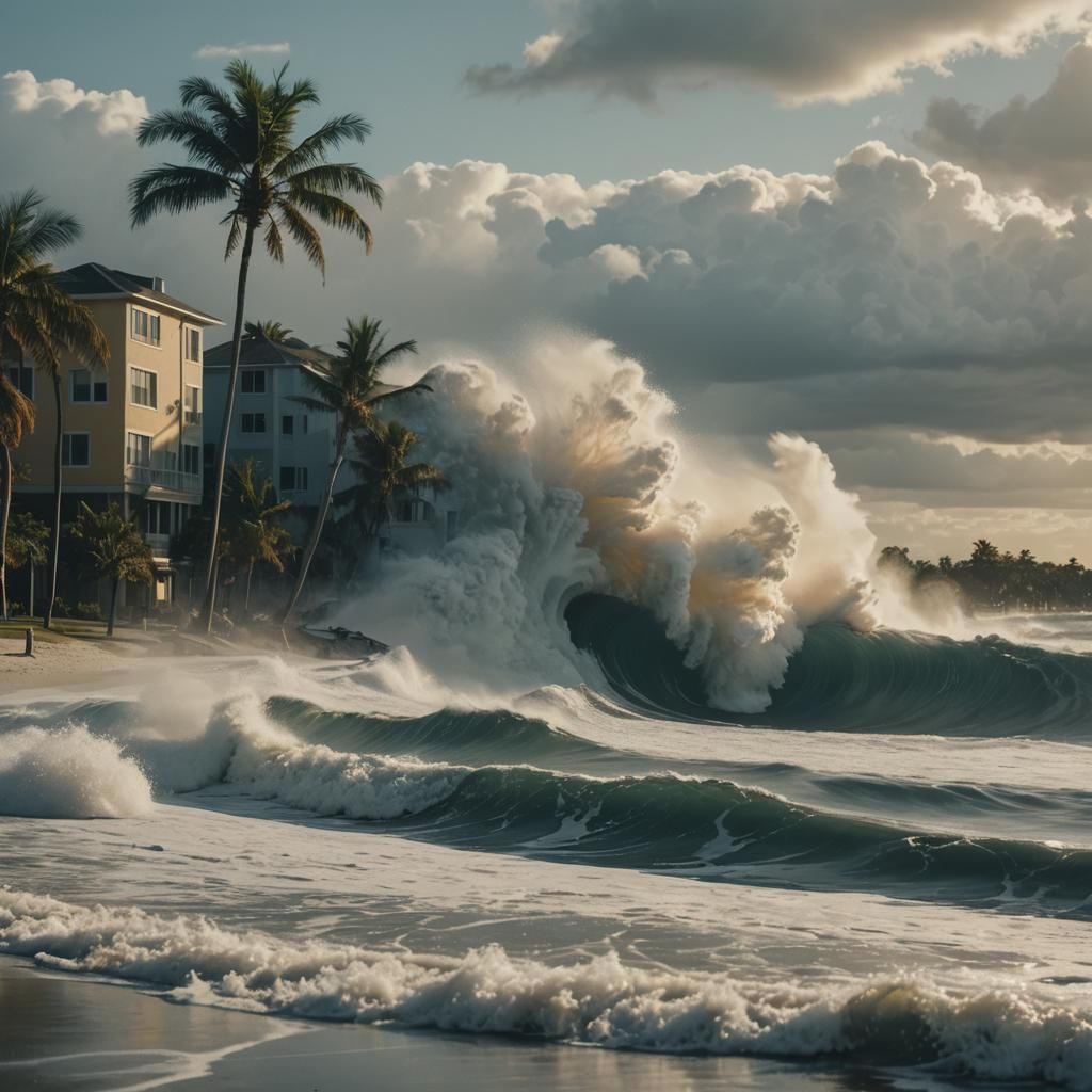 Tsunami Devastates Florida Coastline: Cinematic Disaster