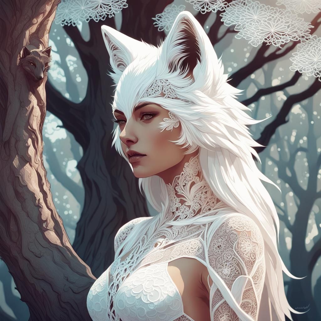 Lace white lady fox