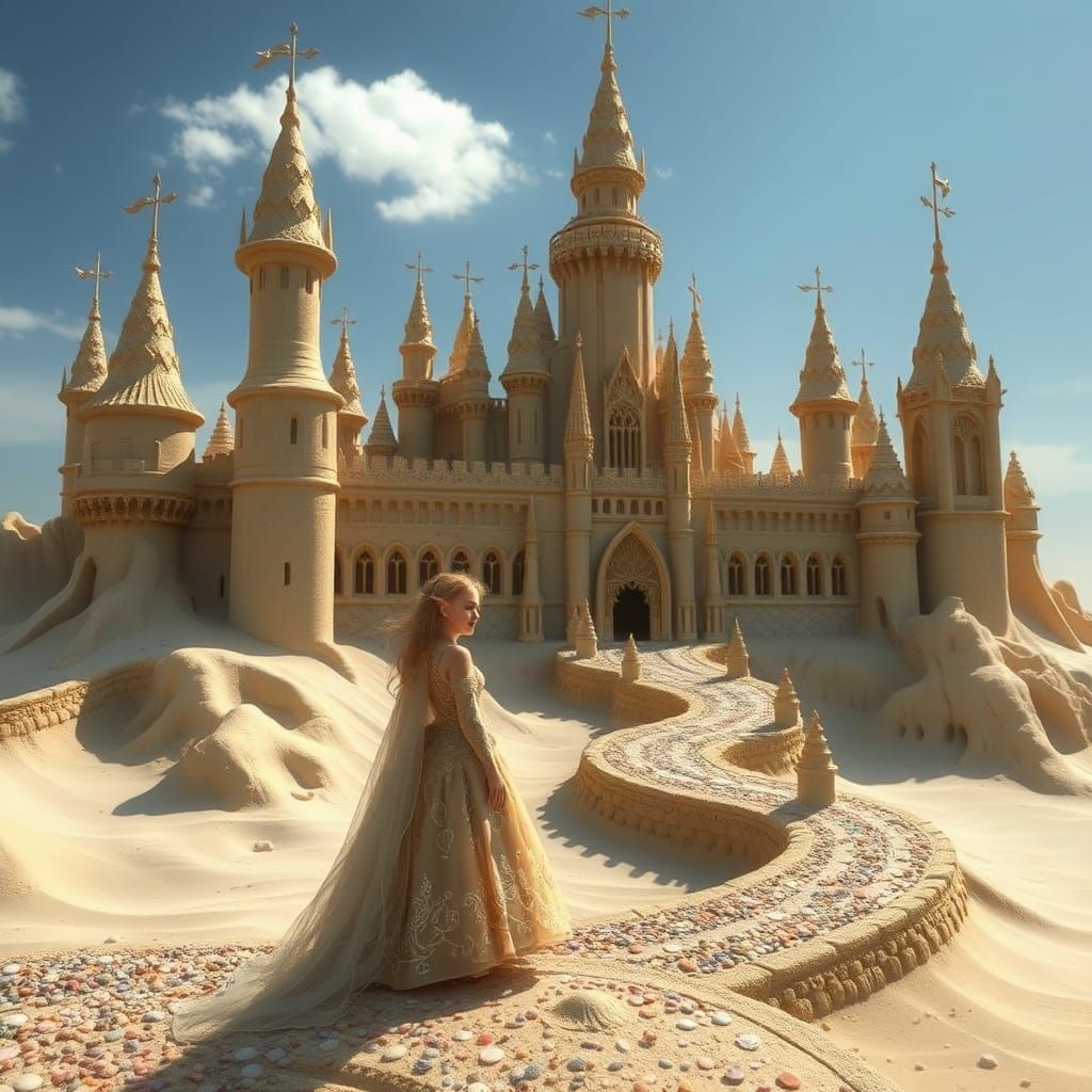 Elven Princess Sandcastle on Sunny Coast