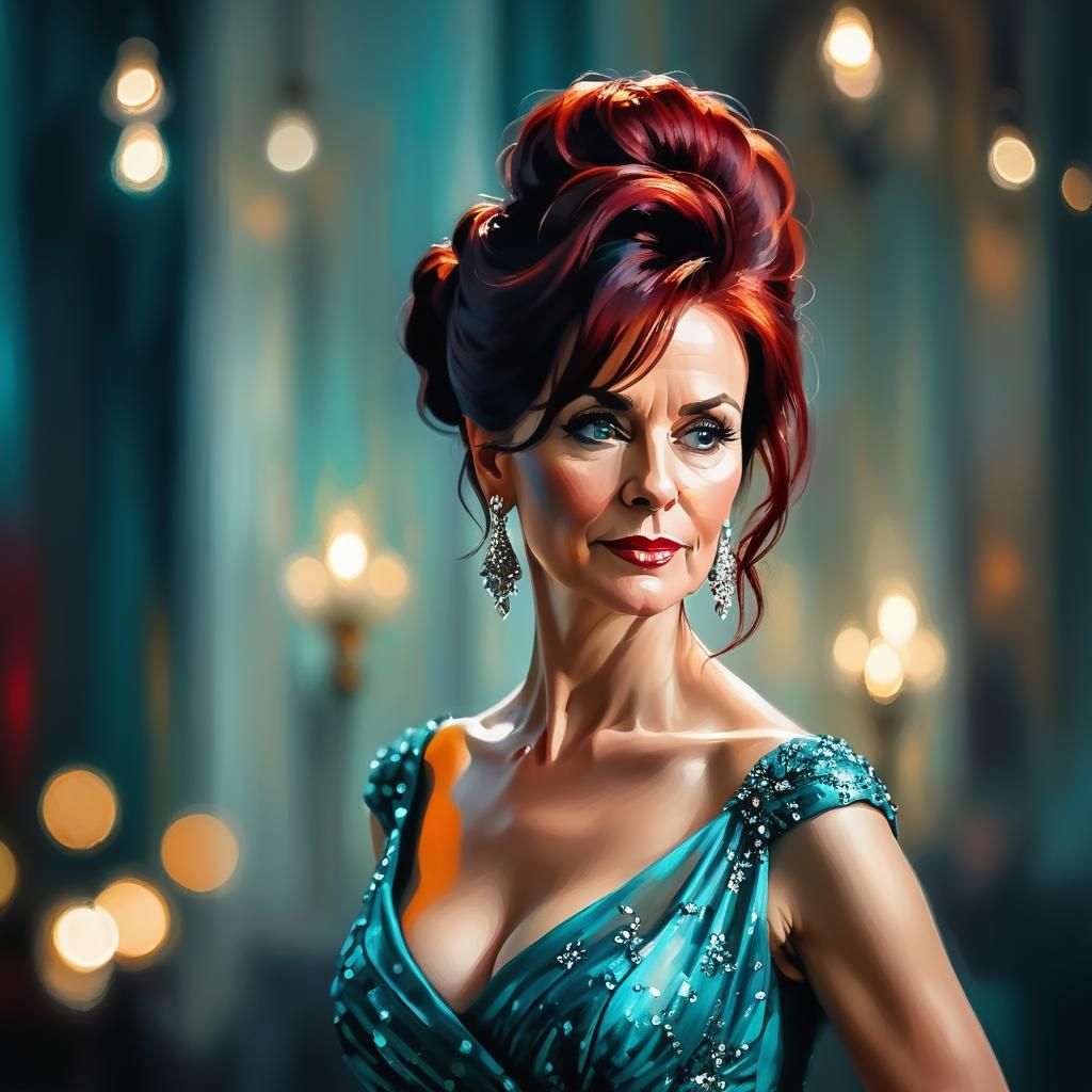 Impressionistic Portrait of Woman with Red Hair