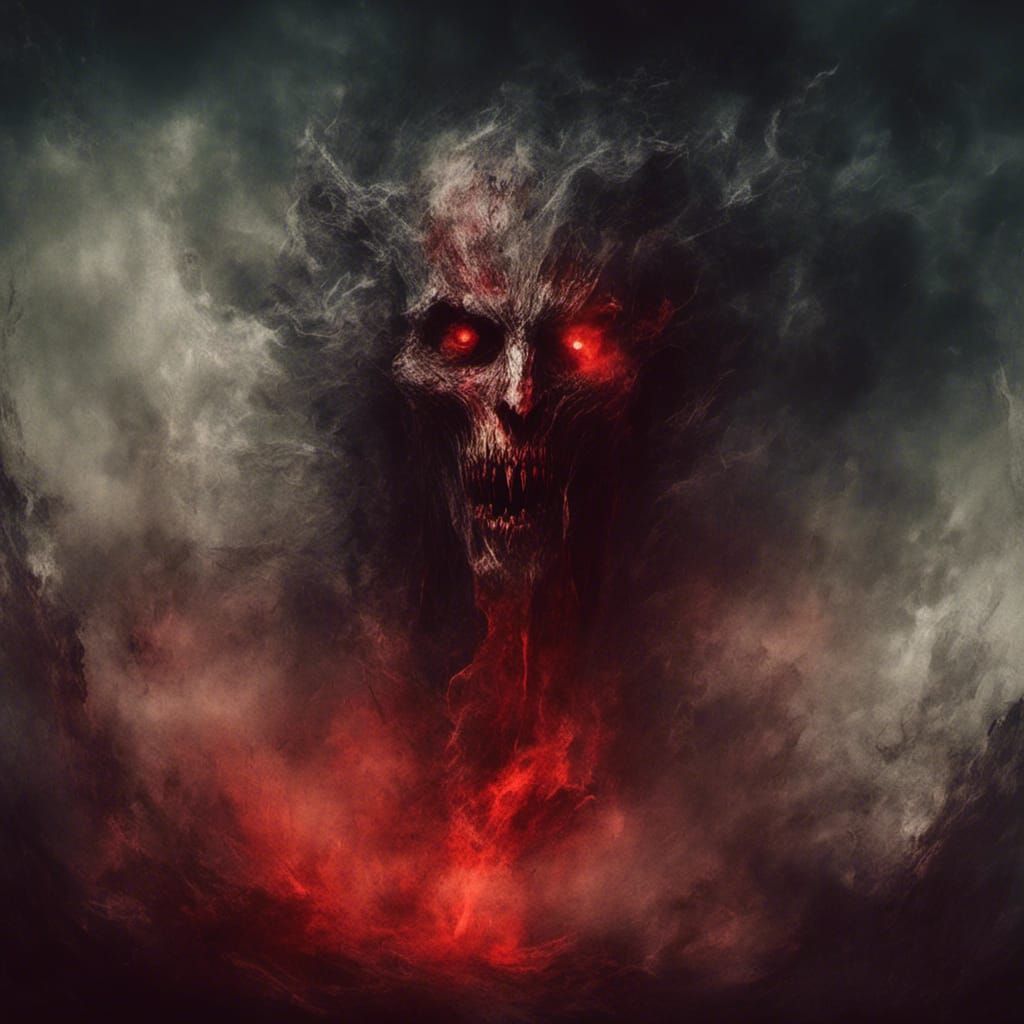 Demon rising from the ashes