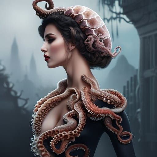 Girl in Octopus Dress Concept Art