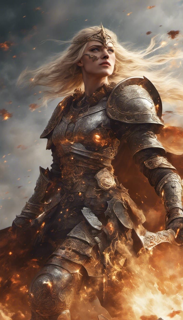 Freya, Nordic Goddess of War in Dark Fantasy Style