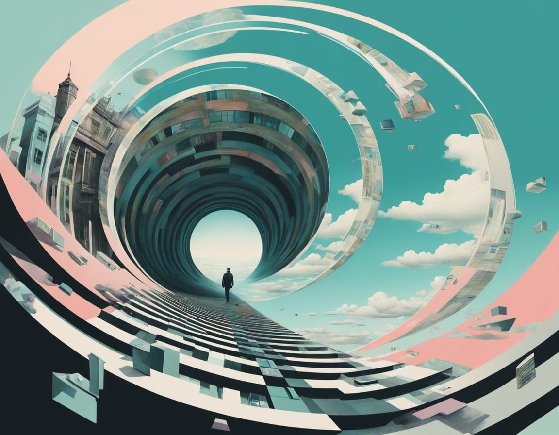 Surreal Double Exposure in Pastel Colors