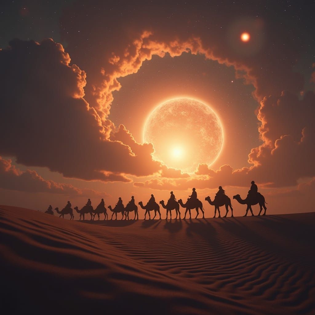 Camels Vanish into Event Horizon with Illuminating Molecular...
