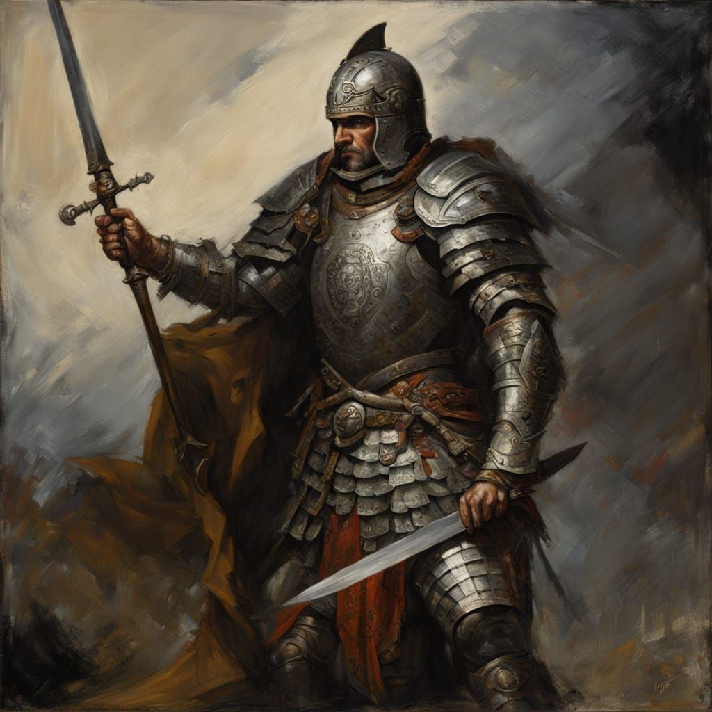 Classical Warrior in Dramatic Armor