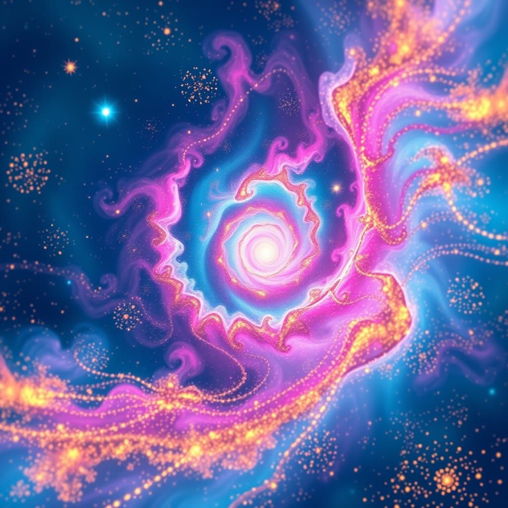 Cosmic Spiral Nebula in Vibrant Colors
